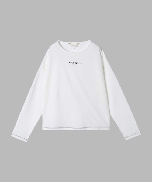 To b. by agnes b.(トゥービーバイアニエスベー)の「カラー ロゴ 刺繍 長袖 Tシャツ(Tシャツ/カットソー・レディース・ホワイト・38/40)」の2枚目の写真