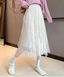 ウエストゴムアシンメトリープリーツスカート