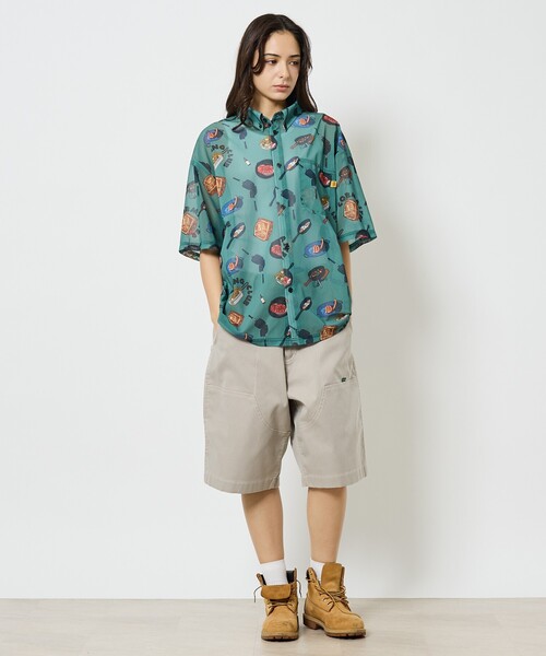 COBMASTER（コブマスター）の「【COBMASTER / コブマスター】総柄メッシュ半袖シャツ（シャツ/ブラウス・メンズ・ネイビー/グリーン・M/L）」の3枚目の写真
