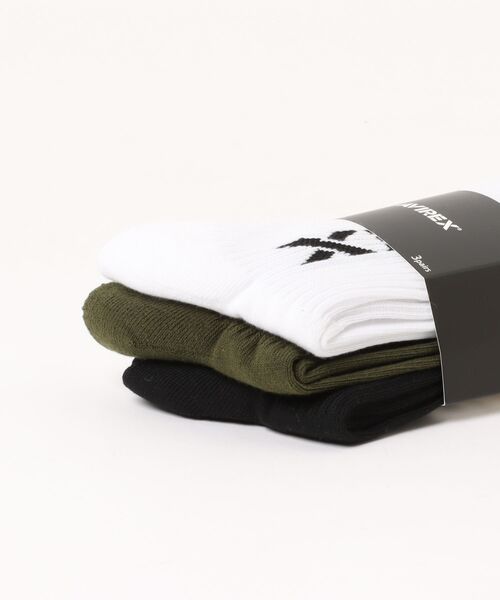 JUGLANS(ユグランス)の「【AVIREX】AX Standard Logo Jacquard 3P Socks / スタンダードロゴ ソックス 3足セット(ソックス/靴下・メンズ・マルチ・25cm~27cm)」の2枚目の写真