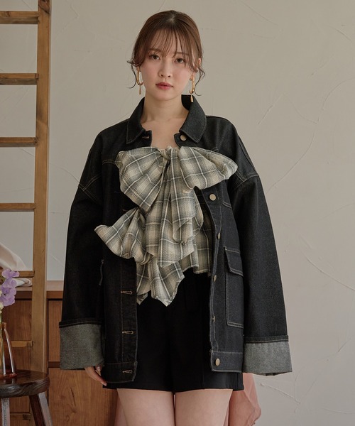 mideal(マイディール)の「double ribbon bustier / ダブルリボンビスチェ(キャミソール・レディース・ブラック/アイボリー/ネイビー/ブラウン/グレー/ベージュ/ホワイト/スモークピンク・FREE)」の21枚目の写真