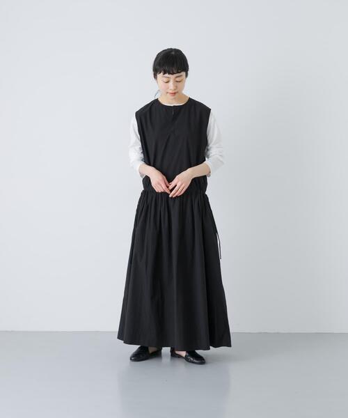 かぐれ（カグレ）の「タイプライターギャザーワンピース（ワンピース・レディース・ブラック/アイボリー・FREE）」の15枚目の写真