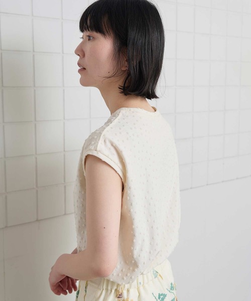 l'atelier du savon(アトリエドサボン)の「_小ドットパイル フレンチTシャツ(Tシャツ/カットソー・レディース・ブラック/アイボリー/ピンク・FREE)」の20枚目の写真