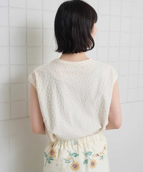 l'atelier du savon(アトリエドサボン)の「_小ドットパイル フレンチTシャツ(Tシャツ/カットソー・レディース・ブラック/アイボリー/ピンク・FREE)」の21枚目の写真