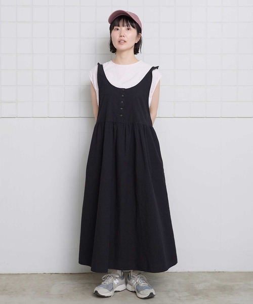 l'atelier du savon(アトリエドサボン)の「小ドットパイル フレンチTシャツ(Tシャツ/カットソー・レディース・ブラック/アイボリー/ピンク・FREE)」の15枚目の写真