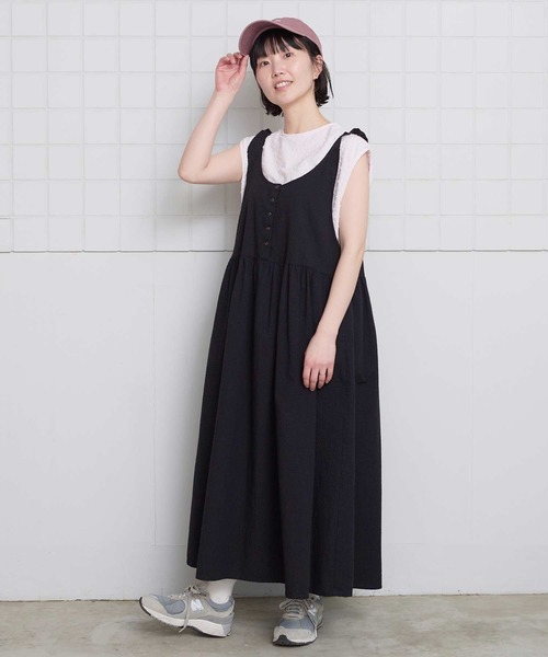 l'atelier du savon(アトリエドサボン)の「小ドットパイル フレンチTシャツ(Tシャツ/カットソー・レディース・ブラック/アイボリー/ピンク・FREE)」の17枚目の写真