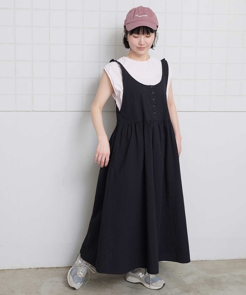 l'atelier du savon(アトリエドサボン)の「_小ドットパイル フレンチTシャツ(Tシャツ/カットソー・レディース・ブラック/アイボリー/ピンク・FREE)」の16枚目の写真