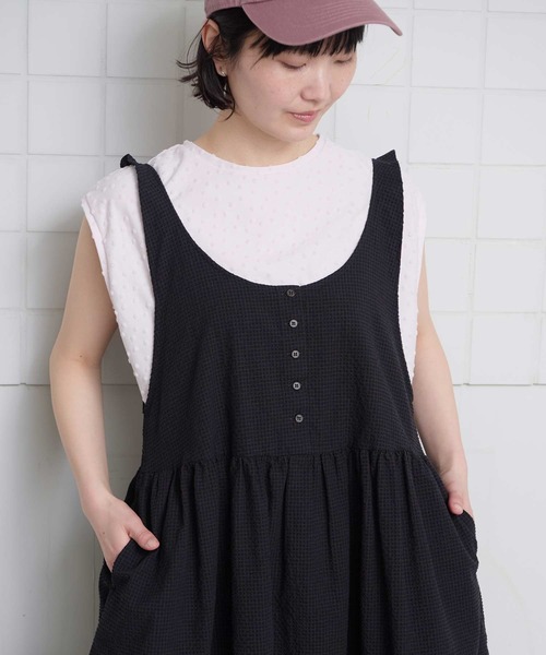 l'atelier du savon(アトリエドサボン)の「小ドットパイル フレンチTシャツ(Tシャツ/カットソー・レディース・ブラック/アイボリー/ピンク・FREE)」の13枚目の写真