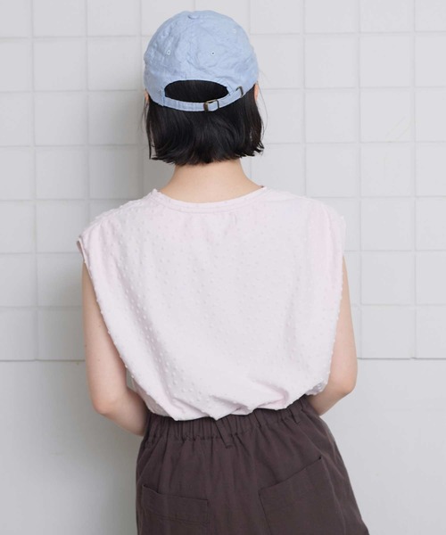l'atelier du savon(アトリエドサボン)の「小ドットパイル フレンチTシャツ(Tシャツ/カットソー・レディース・ブラック/アイボリー/ピンク・FREE)」の8枚目の写真