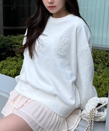 バックレースアップスウェットトップス 春服