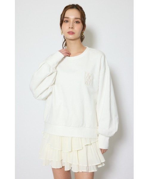 rienda(リエンダ)の「バックレースアップスウェットトップス 春服(スウェット・レディース・杢グレー/パープル/ホワイト・FREE)」の4枚目の写真