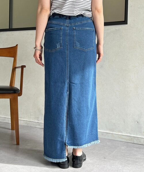 un dix cors（アンディコール）の「デニムタイトスカート（スカート・レディース・サックスブルー/インディゴブルー・FREE）」の22枚目の写真