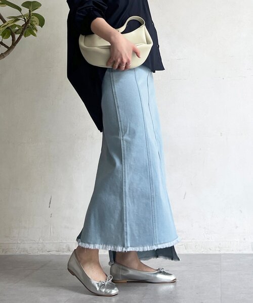 un dix cors（アンディコール）の「デニムタイトスカート（スカート・レディース・サックスブルー/インディゴブルー・FREE）」の8枚目の写真