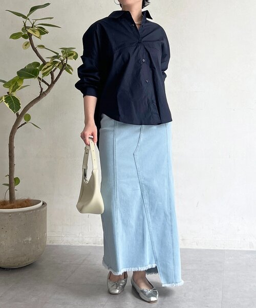 un dix cors（アンディコール）の「デニムタイトスカート（スカート・レディース・サックスブルー/インディゴブルー・FREE）」の11枚目の写真