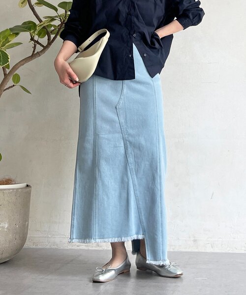 un dix cors（アンディコール）の「デニムタイトスカート（スカート・レディース・サックスブルー/インディゴブルー・FREE）」の14枚目の写真