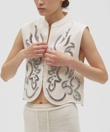 TODAYFUL Cut Lace Twill Vest カットレースツイルベスト/12610430