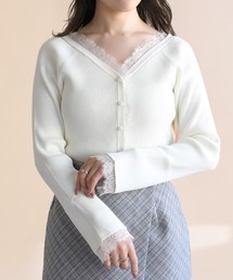 31 Sons de mode（トランテアン　ソン　ドゥ　モード）の「2026春夏新作 レーストリミング袖フレアニット（ニット/セーター）」