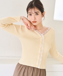 31 Sons de mode | 2026春夏新作 レーストリミング袖フレアニット(ニット/セーター)