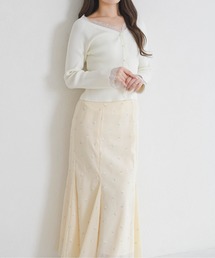 31 Sons de mode（トランテアン　ソン　ドゥ　モード）の「2026春夏新作 レーストリミング袖フレアニット（ニット/セーター）」