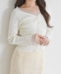 31 Sons de mode（トランテアン　ソン　ドゥ　モード）の「2026春夏新作 レーストリミング袖フレアニット（ニット/セーター）」