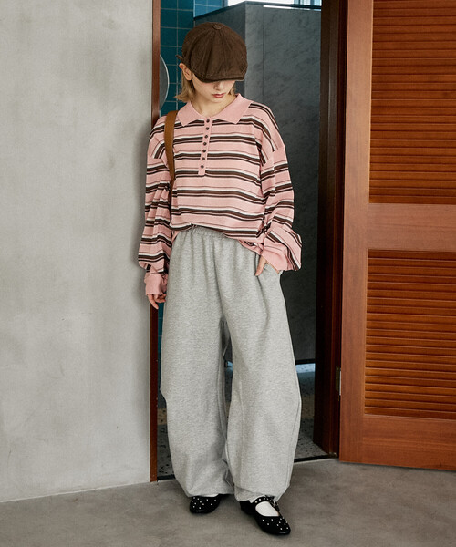 FREAK'S STORE(フリークスストア)の「PUBLUX/パブリュクス LOVE POP STUDIO カーブカットパンツ 限定展開(スウェットパンツ・メンズ・ブラック/グレー/ライトグレー・L/M/S)」の22枚目の写真