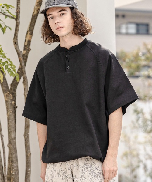 CAMBIO（カンビオ）の「mt10322- ヘンリーネックスピンドルカットソー（Tシャツ/カットソー・メンズ・ブルー/ブラック/ラベンダー/ホワイト・M/L/XL）」の2枚目の写真