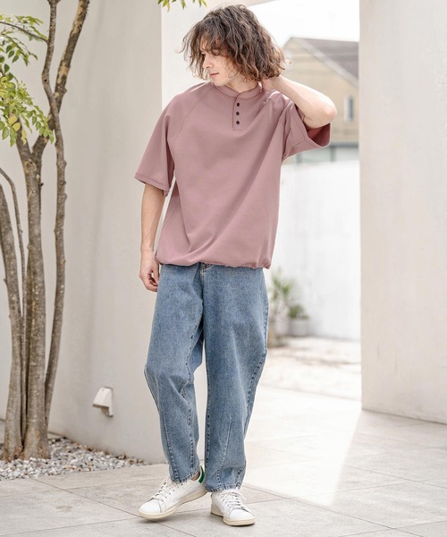 CAMBIO（カンビオ）の「mt10322- ヘンリーネックスピンドルカットソー（Tシャツ/カットソー・メンズ・ブルー/ブラック/ラベンダー/ホワイト・M/L/XL）」の8枚目の写真