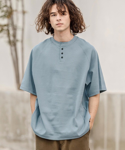 CAMBIO（カンビオ）の「mt10322- ヘンリーネックスピンドルカットソー（Tシャツ/カットソー・メンズ・ブルー/ブラック/ラベンダー/ホワイト・M/L/XL）」の10枚目の写真