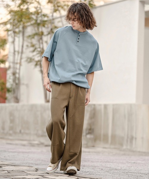 CAMBIO（カンビオ）の「mt10322- ヘンリーネックスピンドルカットソー（Tシャツ/カットソー・メンズ・ブルー/ブラック/ラベンダー/ホワイト・M/L/XL）」の12枚目の写真