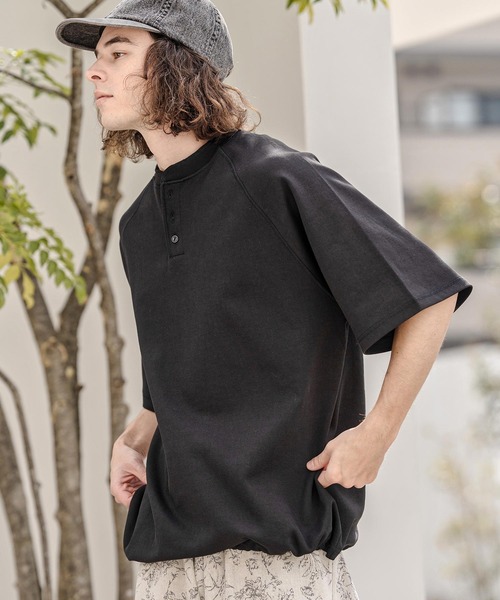 CAMBIO（カンビオ）の「mt10322- ヘンリーネックスピンドルカットソー（Tシャツ/カットソー・メンズ・ブルー/ブラック/ラベンダー/ホワイト・M/L/XL）」の13枚目の写真