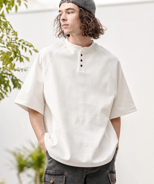 CAMBIO（カンビオ）の「mt10322- ヘンリーネックスピンドルカットソー（Tシャツ/カットソー・メンズ・ブルー/ブラック/ラベンダー/ホワイト・M/L/XL）」の17枚目の写真