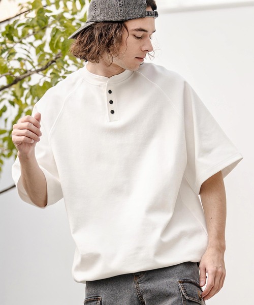 CAMBIO（カンビオ）の「mt10322- ヘンリーネックスピンドルカットソー（Tシャツ/カットソー・メンズ・ブルー/ブラック/ラベンダー/ホワイト・M/L/XL）」の18枚目の写真