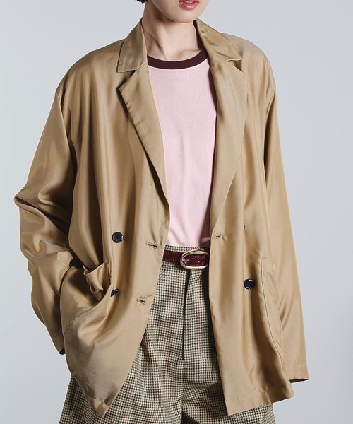ROSE BUD(ローズバッド)の「(mici)DOUBLE BREAST TAILORED JACKET(その他アウター・レディース・ベージュ/ブラック・S/M)」の2枚目の写真