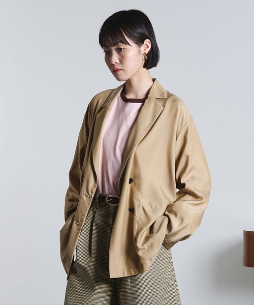 ROSE BUD(ローズバッド)の「(mici)DOUBLE BREAST TAILORED JACKET(その他アウター・レディース・ベージュ/ブラック・S/M)」の4枚目の写真