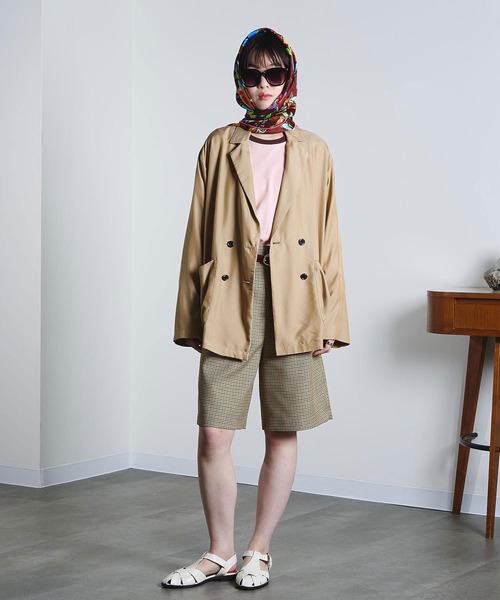 ROSE BUD(ローズバッド)の「(mici)DOUBLE BREAST TAILORED JACKET(その他アウター・レディース・ベージュ/ブラック・S/M)」の7枚目の写真