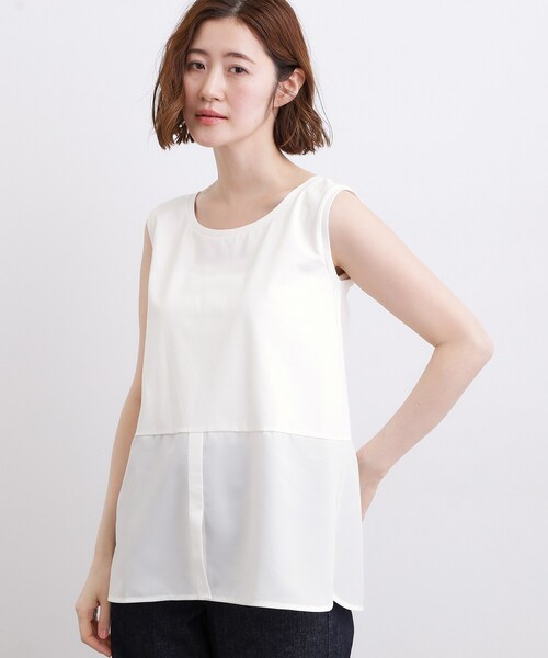 grove(グローブ)の「再入荷!【貴島明日香さん着用】裾レイヤードタンクトップ(タンクトップ・レディース・オフホワイト/ホワイト系6/ブラック系3/アイボリー・01/02/03/04/05)」の2枚目の写真