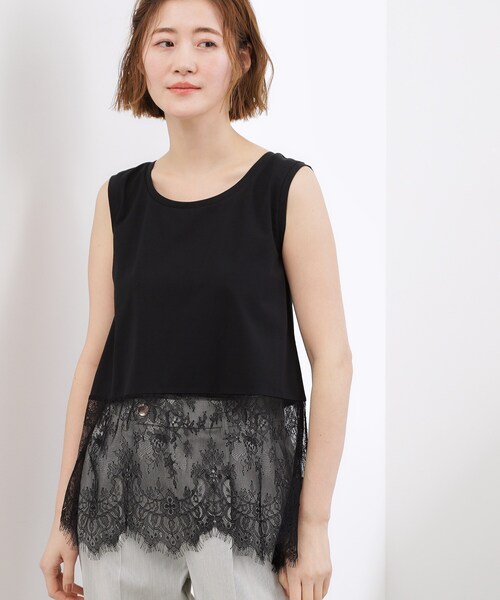 grove（グローブ）の「【貴島明日香さん着用】裾レイヤードタンクトップ（タンクトップ・レディース・オフホワイト/ホワイト系6/ブラック系3・01/02/03/04/05）」の15枚目の写真