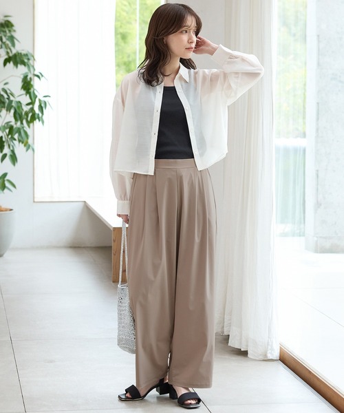 Honeys（ハニーズ）の「【ハニさら・接触冷感・速乾ドライ・抗菌防臭・ＵＶカット】大人のストレートパンツ（その他パンツ・レディース・チャコール/ブラック/グレイッシュベージュ/カーキ/ブラウン・S/M/LL/L/3L）」の17枚目の写真