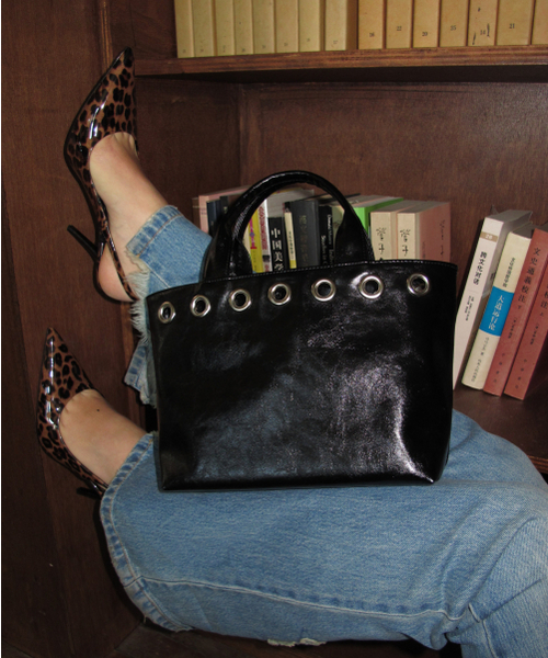 FILLINTHEBLANK(フィルインザブランク)の「Sunday Tote Bag (eyelet wide)(black)(トートバッグ・レディース・その他・FREE)」の1枚目の写真