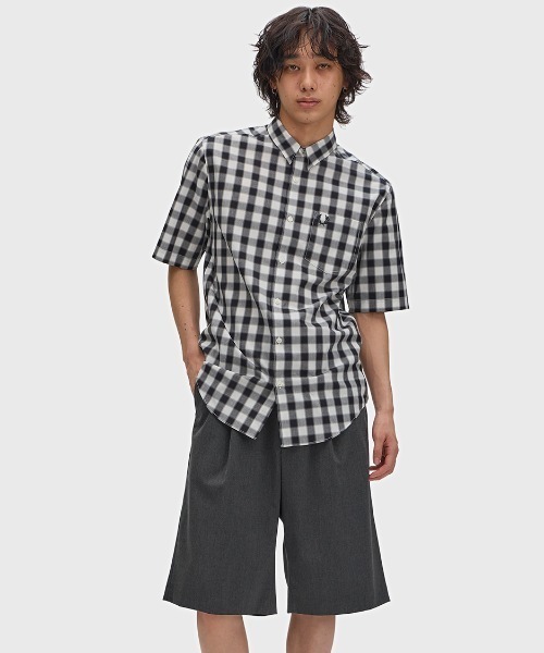 セール】Blurred Gingham Shirt／ブラードギンガムチェックシャツ
