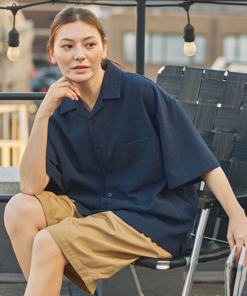 THE CRAFT CREW PRODUCTS(ザクラフトクループロダクツ)の「【UNNOTICEシリーズ】<セットアップ対応>ドライタッチ テックリネン 半袖オープンカラーシャツ / UVカット・クイックドライ【THE CRAFT CREW PRODUCTS】(シャツ/ブラウス・メンズ・ネイビー系/グレイッシュベージュ/サックスブルー/アイボリー/オリーブ系/ブラック/ダークブラウン/チャコール・S/M/L)」の8枚目の写真