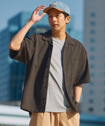 【UNNOTICEシリーズ】<セットアップ対応>ドライタッチ テックリネン 半袖オープンカラーシャツ / UVカット・クイックドライ【THE CRAFT CREW PRODUCTS】
