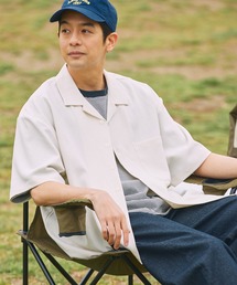 THE CRAFT CREW PRODUCTS（ザクラフトクループロダクツ）の「【UNNOTICEシリーズ】<セットアップ対応>ドライタッチ テックリネン 半袖オープンカラーシャツ   UVカット・クイックドライ【THE CRAFT CREW PRODUCTS】（シャツ/ブラウス）」