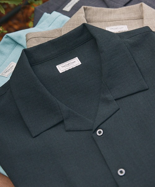 THE CRAFT CREW PRODUCTS(ザクラフトクループロダクツ)の「【UNNOTICEシリーズ】<セットアップ対応>ドライタッチ テックリネン 半袖オープンカラーシャツ / UVカット・クイックドライ【THE CRAFT CREW PRODUCTS】(シャツ/ブラウス・メンズ・ネイビー系/グレイッシュベージュ/サックスブルー/アイボリー/オリーブ系/ブラック/ダークブラウン/チャコール・S/M/L)」の12枚目の写真