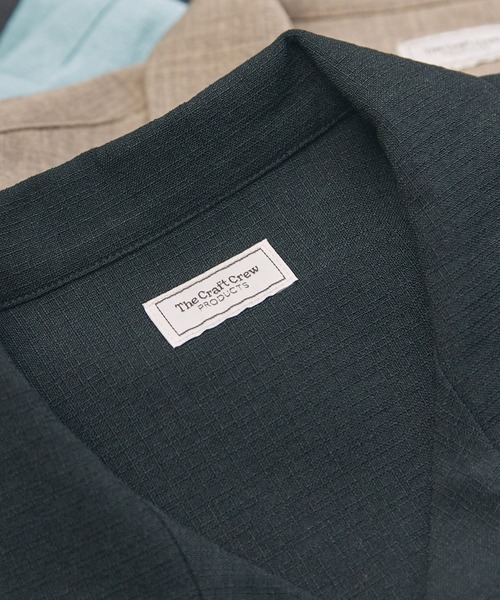THE CRAFT CREW PRODUCTS(ザクラフトクループロダクツ)の「【UNNOTICEシリーズ】<セットアップ対応>ドライタッチ テックリネン 半袖オープンカラーシャツ / UVカット・クイックドライ【THE CRAFT CREW PRODUCTS】(シャツ/ブラウス・メンズ・ネイビー系/グレイッシュベージュ/サックスブルー/アイボリー/オリーブ系/ブラック/ダークブラウン/チャコール・S/M/L)」の13枚目の写真