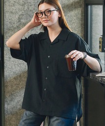 preloved オープンカラーシャツ ブラック シャツ/ブラウス（ブラック 