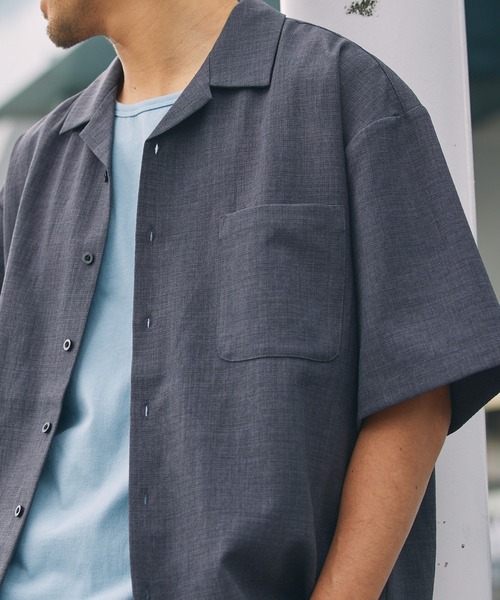 THE CRAFT CREW PRODUCTS(ザクラフトクループロダクツ)の「【UNNOTICEシリーズ】<セットアップ対応>ドライタッチ テックリネン 半袖オープンカラーシャツ / UVカット・クイックドライ【THE CRAFT CREW PRODUCTS】(シャツ/ブラウス・メンズ・ネイビー系/グレイッシュベージュ/サックスブルー/アイボリー/オリーブ系/ブラック/ダークブラウン/チャコール・S/M/L)」の19枚目の写真