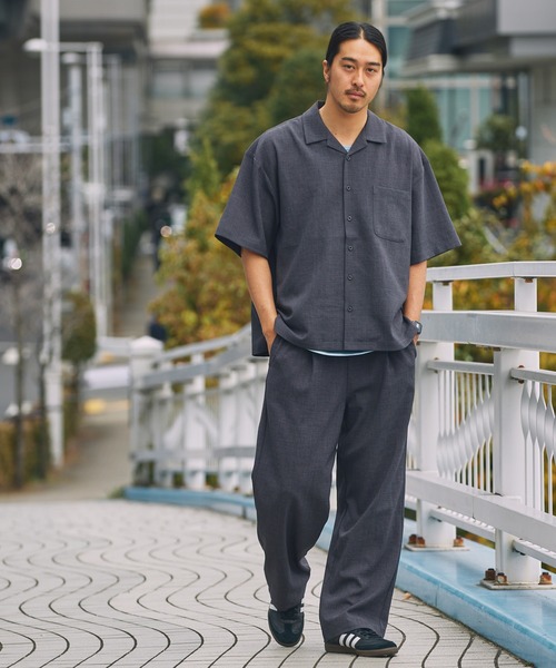 THE CRAFT CREW PRODUCTS(ザクラフトクループロダクツ)の「【UNNOTICEシリーズ】<セットアップ対応>ドライタッチ テックリネン 半袖オープンカラーシャツ / UVカット・クイックドライ【THE CRAFT CREW PRODUCTS】(シャツ/ブラウス・メンズ・ネイビー系/グレイッシュベージュ/サックスブルー/アイボリー/オリーブ系/ブラック/ダークブラウン/チャコール・S/M/L)」の22枚目の写真