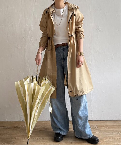 LBC（エルビーシー）の「レインロングモッズ（レインコート/ポンチョ・レディース・ベージュ/オリーブ・FREE）」の7枚目の写真