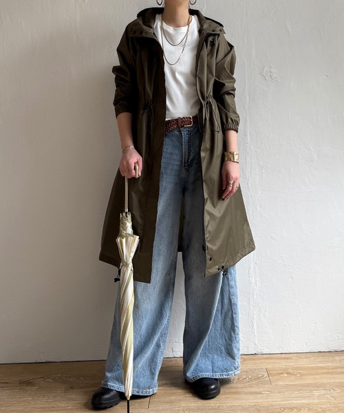 LBC（エルビーシー）の「レインロングモッズ（レインコート/ポンチョ・レディース・ベージュ/オリーブ・FREE）」の4枚目の写真